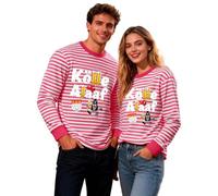 Vhersily 2026 T-shirt Décontracté Rayé Imprimé Manches Longues Col Rond T-shirt Costume de Marin Hippie Danse pour Oriental Costumes Carnaval Style Tendance et Festif Vibrant pour Party Club, Rose