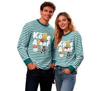 Vhersily 2026 T-shirt Décontracté Rayé Imprimé Manches Longues Col Rond T-shirt Costume de Marin Hippie Danse pour Oriental Costumes Carnaval Style Tendance et Festif Vibrant pour Party Club, vert