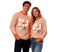 Vhersily 2026 T-shirt Décontracté Rayé Imprimé Manches Longues Col Rond T-shirt Costume de Marin Hippie Danse pour Oriental Costumes Carnaval Style Tendance et Festif Vibrant pour Party Club, Orange