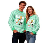 Vhersily 2026 T-shirt Décontracté Rayé Imprimé Manches Longues Col Rond T-shirt Costume de Marin Hippie Danse pour Oriental Costumes Carnaval Style Tendance et Festif Vibrant pour Party Club, Vert