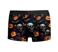 Vhersily Boxer pour homme avec impression d'horreur d'Halloween Respirant Doux Élastique Confortable Sous-Vêtements Classique Sous-Vêtements Sport Étui Support Shorts Boxer Élastique Troncs, rose, S