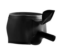 Vhersily Boxer Sous-vêtements sexy étui long pour pénis boxers culottes Hombre éléphant gonflement culotte érotique pour la Saint Valentin string sans feuilles rayantes pour voyage, Noir , XL