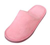 Vhersily Chaussons femme éponge en coton anti-transpiration lavables légers respirants doux chaussons femme hiver mer maison élégants chaussons anti-transpiration Slide douche antidérapant, rose,