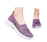Vhersily Chaussures orthopédiques pour femme d'été sans lacets, chaussures de glissement sur la course, marche gymnastique douce, baskets respirantes, légères, antidérapantes, diabétiques, plante