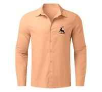 Vhersily Chemise à manches longues pour homme, avec boutons, de plage, slim fit, en lin, pour scooters, motards, touring, classique formel, chic, pour mariage, affaires, porter un nouveau semestre