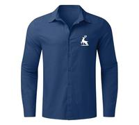 Vhersily Chemise à manches longues pour homme, avec boutons, de plage, slim fit, en lin, pour scooters, motards, touring, classique formel, chic, pour mariage, affaires, porter un nouveau semestre
