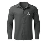 Vhersily Chemise à manches longues pour homme, avec boutons, de plage, slim fit, en lin, pour scooters, motards, touring, classique formel, chic, pour mariage, affaires, porter un nouveau semestre