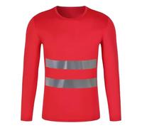 Vhersily Chemise de Travail Réfléchissant de Sécurité, Extérieur d'Été Fai-de-T T-shirt Respirant Haute visibilité avec Protection d'Avertissement, Réfléchissant, Léger à Manches Longues, rouge, L