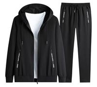 Vhersily Combinaison de jogging pour homme, longue, pour loisirs, automne, hiver, streetwear, 2 pièces, sweat-shirt et pantalon d'entraînement, confortable combinaison de sport, pour porter un nouveau