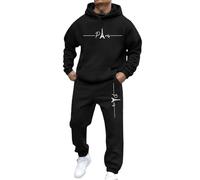 Vhersily Combinaison de sport confortable pour homme en coton, avec lettres imprimées, 2 pièces, pour loisirs, sport, Y2K pour couples, entraînement, gym, porter un nouveau semestre, pour l'automne, A