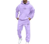 Vhersily Combinaison de sport confortable pour homme en coton, avec lettres imprimées, 2 pièces, pour loisirs, sport, Y2K pour couples, entraînement, gym, porter un nouveau semestre, pour l'automne