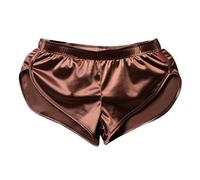 Vhersily Culotte Homme Boxer Taille Grande Sportive et soyeuse pour la Maison Respirant à Jambe Courte Culotte en Soie Brillant et Lisse sur la Peau Sous-vêtements Doux et Léger Loisirs Cadeau Nouvel
