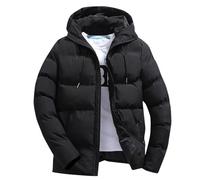 Vhersily Doudoune Hiver Homme à Capuche Slim Fit - Veste Parka Manteau Chaud Décontracté Grande Taille, Noir, 3XL
