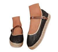Vhersily Espadrilles classiques avec boucle, style espadrille, semelle sparto, doux, amortissant, pantoufles décontractées, bohème, voyage, piscine, sexy, pour femme, chaudes, légères, respirantes