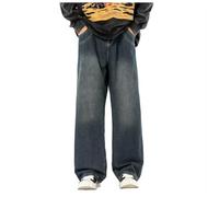 Vhersily Hommes Jeans Baggy Jeans Hip Hop Vintage Y2K Droite Leg Relaxed Fit Casual Pantalon Denim Pantalon Avec Jambe Large À La Mode Élastique À La Vie, Streetwear, pour Automne et Hiver Clubwear