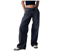 Vhersily Jean Femme Taille Haute en Denim, Pantalon Patte, Y2K, Jean Évasé, Ans 80, Jeans Droits à la Mode avec Poches pour Jogging Fitness Sport Entraînement pour Porter Nouveau Semestre, gris, XS