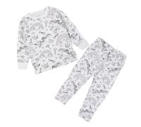 Vhersily Lot de 2 ensembles de pyjama de coloriage/peinture à la main, pour filles et enfants, jouer, vêtements de maison, pyjama pour enfants, coloriage, bricolage, coloriage idéal, blanc, 3 ans