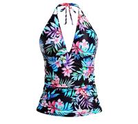 Vhersily Maillot de bain pour femme avec Push Up Shape avec lacets au cou Dos découvert Col en V Curvy Maillots de bain Contenant Croix Mer Piscine Romantique Cadeau de Saint Valentin, Noir 1, L