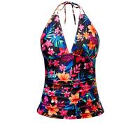 Vhersily Maillot de bain pour femme avec Push Up Shape avec lacets au cou Dos découvert Col en V Curvy Maillots de bain Contenant Croix Mer Piscine Romantique Cadeau de Saint Valentin, Noir 2, XS