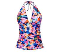 Vhersily Maillot de bain pour femme avec Push Up Shape avec lacets au cou Dos découvert Col en V Curvy Maillots de bain Contenant Croix Mer Piscine Romantique Cadeau de Saint Valentin, Bleu 1, XS