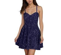 Vhersily Mini robe pour femme avec paillettes et col en V bretelles fines dos découvert pour cérémonies discothèques cocktail, fête masquée, costume de princesse, robes de soirée formelle, Marina, L