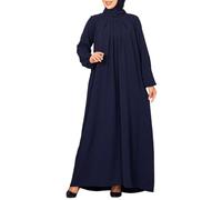 Vhersily Offres 2025 - Robes musulmanes élégantes pour femmes Hijab Femmes Musulmanes Coton Vêtements Et Voile à la Mode Robe de Prière Pleine pour Prières Et Randonnée, bleu, XXL