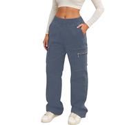 Vhersily Pantalon cargo pour femme Y2K Harem Élastique Taille Haute Pantalon avec Poches Latérales Travail Jogging Pantalon Sport Décontracté Adolescent Fille Streetwear, pour Automne et Hiver