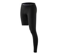 Vhersily Pantalon de cyclisme pour homme, pantalon moulant à compression jambe unique, longueur entière, simple, long athlétique, collants de sport Cool Dry Base Layer pour basket-ball, mince et