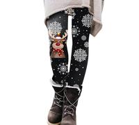 Vhersily Pantalon de sport pour femme de Noël avec imprimé décoratif, ajusté pour levage glutei Fitness et entraînement collants et yoga en tissu doux et confortable cadeaux du Nouvel An, Noir 3, S