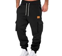 Vhersily Pantalon de survêtement cargo pour homme d'hiver en molleton de sport ample décontracté léger de course à pied de jogging des troupeurs de loisirs de gym d'entraînement de vêtements de