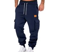 Vhersily Pantalon de survêtement cargo pour homme d'hiver en molleton de sport ample décontracté léger de course à pied de jogging des troupeurs de loisirs de gym d'entraînement de vêtements de