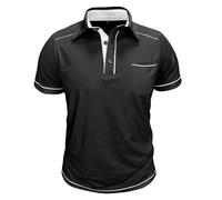 Vhersily Polo à manches courtes pour homme, t-shirt d'été décontracté à manches courtes avec revers, couleur unie, respirant, léger, classique, streetwear Y2K, pour yoga, plage, entraînement, gym