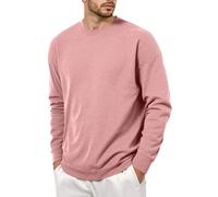 Vhersily Pull en Alpaga pour homme à col rond à manches longues, en tricot Hip Hop Slim Fit Pullover Travaillé pour Voyage et Marche, Automne et Hiver Polyvalent pour Look, B Rose, Large