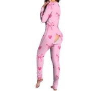 Vhersily Pyjama Femme Sexy Chaud pour Sexe Ouvert Coton Hiver Pyjama Complet Chaud Lovable Polaire Manches Longues Lingerie Curvy Pelucheux Vêtements de nuit Cadeau Nouvel An Saint Valentin pour Nuit