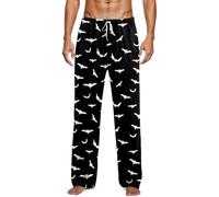 Vhersily Pyjama Homme Pantalon Flanelle Halloween Mignon Imprimé Loungewear Dames Pjs Couples Élastique Taille Intérieur et Extérieur Costume Thermique Automne Hiver et Doux Léger Streetwear, X Noir