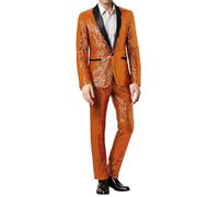 Vhersily Robe Complète à Paillettes pour Hommes, Ensembles de Pantalons Smoking Bal Mariage avec Paillette Ensemble de Veste avec un bouton Robe de Mariée Doux Outfit de Mariée Élégante pour Bureau