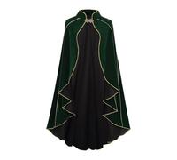 Vhersily Robe de chambre de reine médiévale pour adultes, cape en velours royal, Halloween, Noël, carnaval, jeux de rôle, spectacles théâtraux, costume unisexe pour costumes viking, vert, Taille