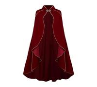 Vhersily Robe de chambre de reine médiévale pour adultes, cape en velours royal, Halloween, Noël, carnaval, jeux de rôle, spectacles de théâtre, pour costumes viking en direct, cadeau frère, rouge
