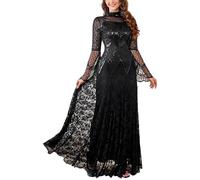 Vhersily Robe pour femme avec franges et paillettes, élégante robe de soirée avec paillettes, manches longues, robe de fête formelle, longueur de sol, pour le Nouvel An, soirée, cérémonie de mariage