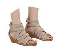 Vhersily Sandales compensées gladiatrices pour femme, strass, perles, bohème, été, plage, chaussures antidérapantes, plateforme amortissantes, pantoufles décontractées, bohème, voyage, piscine, été