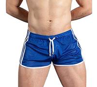 Vhersily Short de bain Homme, Sexy, Transparent, sans doublure, Boxer, Short de plage, bleu, XXL