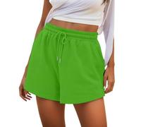 Vhersily Short de sport pour femme, taille haute, pour l'entraînement, la gym, la course, les loisirs, avec cordon de serrage, les poches pratiques, à la mode, pantalon confortable léger pour la