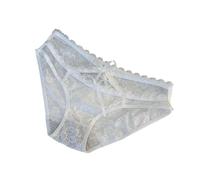 Vhersily Sous-vêtements sans couture pour femmes taille haute Culotte enchanteur Icesilk pour femme avec dentelle et nœud pour un maximum de confort, pyjama bas, Hotpants Party Discothèque, Y Blanc