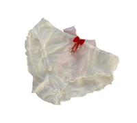 Vhersily Sous-vêtements sans couture pour femmes taille haute Culotte enchanteur Icesilk pour femme avec dentelle et nœud pour un maximum de confort, pyjama bas, Hotpants Party Discothèque, X rose