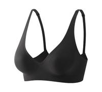 Vhersily Soutien-Gorge Sans Armature Léger, Sans Coutures Doux et Respirant, Liberté de Mouvement et Soutien, Pour Formes, Couvrant, Printanier Frais, Ajusté Modelant, Bralette Push Up, Noir , XL