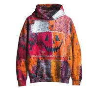 Vhersily Sweat à Capuche Double Couche avec Motif d'Halloween En Tricot Grosses Pulls Manches Longues Coupe Vent Gilets de Travail Veste Rock Sport Doux Confortable Mince pour Loisirs, Rose chaude