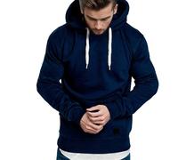 Vhersily Sweat à Capuche Homme Randonnée Sport Sweats Veste Vintage Été Hoodie Léger Zip Décontracté Fermeture éclair Streetwear Veste en coton Veste d'hiver Trench Coat Outwear, Veste Punk, Marina, L