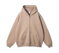 Vhersily Sweat-shirt à capuche pour homme, fermeture éclair, couleur unie, surdimensionnée, unisexe, parfait pour l'automne et l'hiver, veste d'hiver trench coat Outwear, anti-saleté et hydrofuge