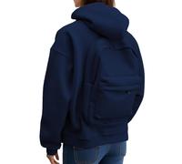 Vhersily Sweat-shirt pour femme d'hiver avec sac à dos intégré et capuche, veste à fermeture éclair de sport coupe-vent thermique élégante veste curvy décontractée, mode automne à la mode avec poches