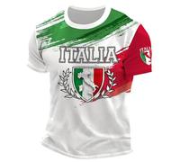 Vhersily T-shirt à manches courtes pour homme avec drapeau italien, t-shirt intime essentiel pour adultes, athlétique, course, salle de gym, emblème Italie de la République italienne Symbole Souvenir